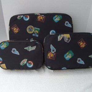 NEW AUTHENTIC COACH BLACK TRAVEL PATCHES NYLON PACKING CUBES#1287 UNISEX